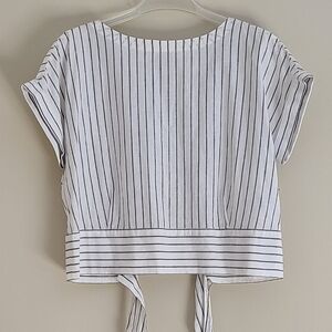 NWOT Brooks Brothers Linen Blend Dolman Sleeve Wrap Back Top Size 10